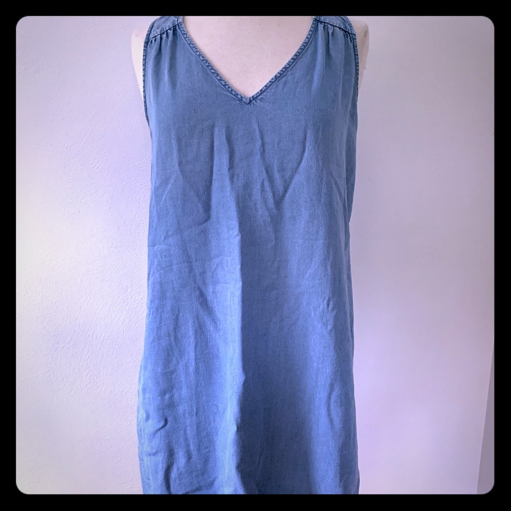 Gap denim shift dress with back tie